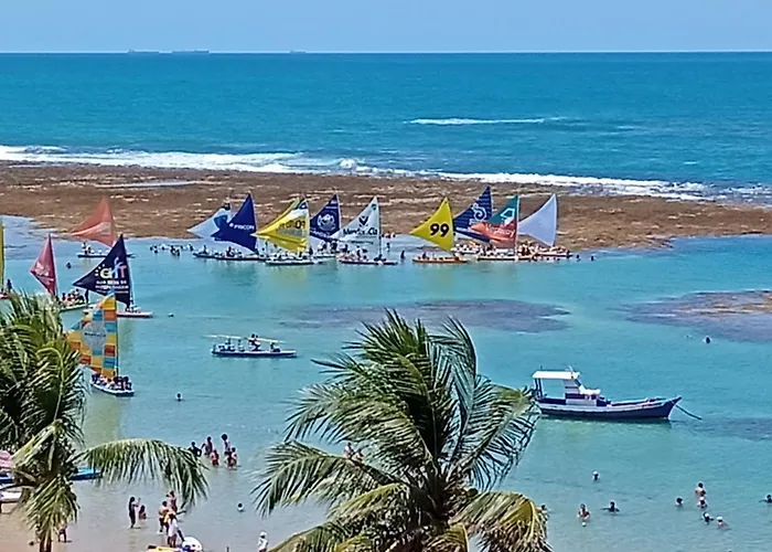 Flat Vista Mar Deslumbrante no coração de Porto de Galinhas
